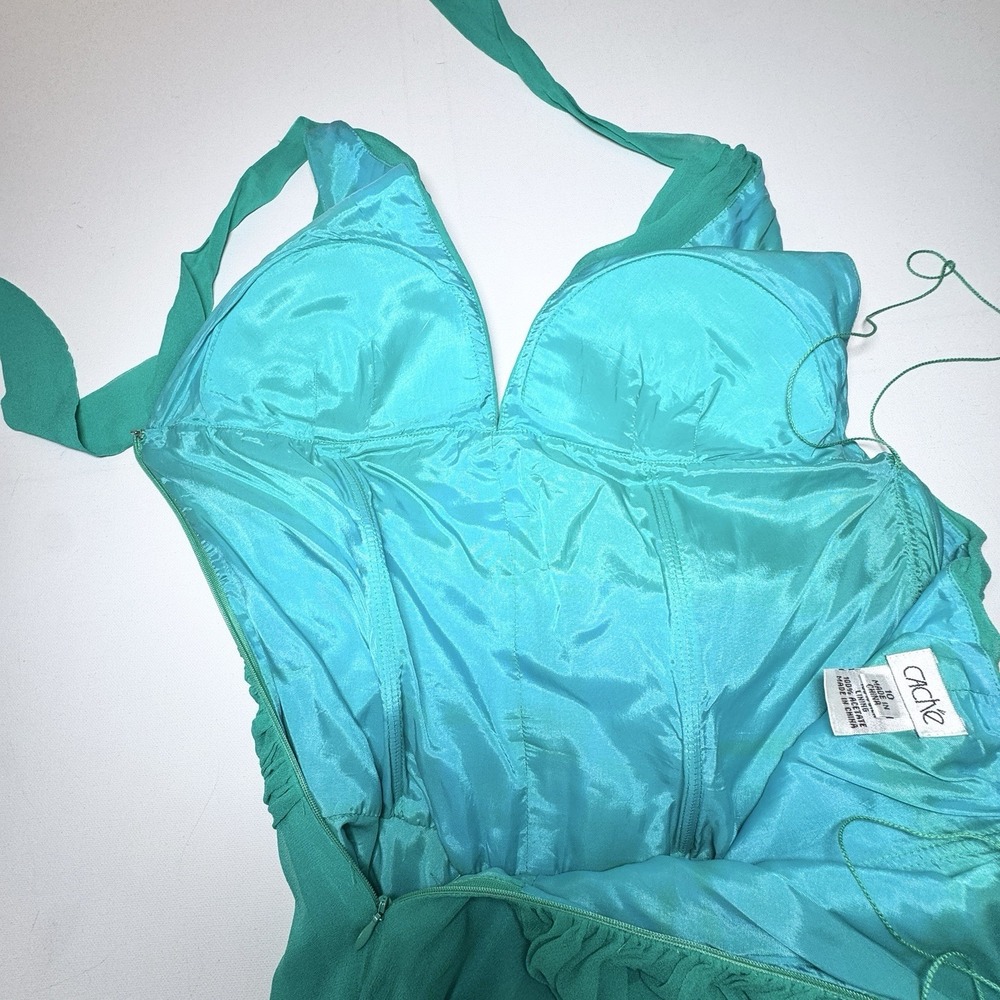 Cache Y2K Silk Halter Babydoll Dress 10 Hoco Party Fairy Mermaid Graduation - Picture 8 of 14